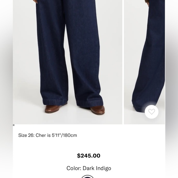 NWT triarchy denim Ms. Hayworth high rise pleated pant 26 curr seas $245 shopbop - Picture 4 of 10